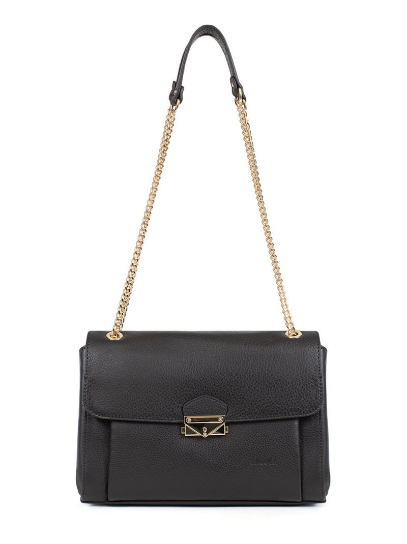 Sac porté épaule 2 anses - Cuir Marron foncé - Kiabi
