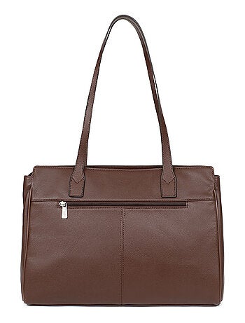Sac porté épaule 2 anses 13" & a4 cuir confort business hexagona