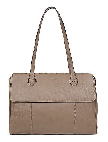 Sac porté épaule 2 anses 13" & a4 cuir confort business hexagona