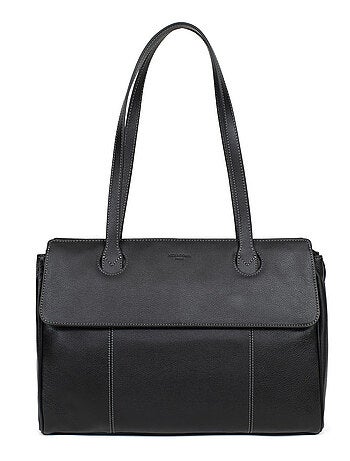 Sac porté épaule 2 anses 13" & a4 cuir confort business hexagona