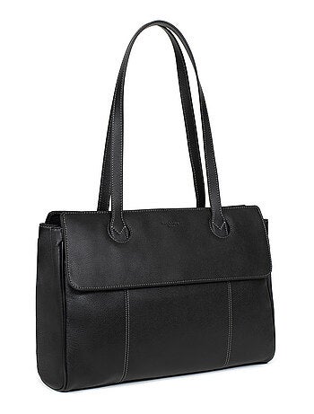 Sac porté épaule 2 anses 13" & a4 cuir confort business hexagona