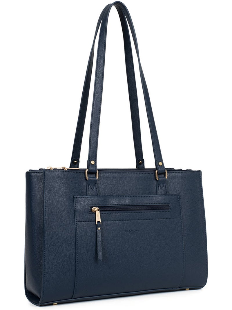 Sac porté épaule 2 anses  13" & A4 LYS Bleu marine - Kiabi