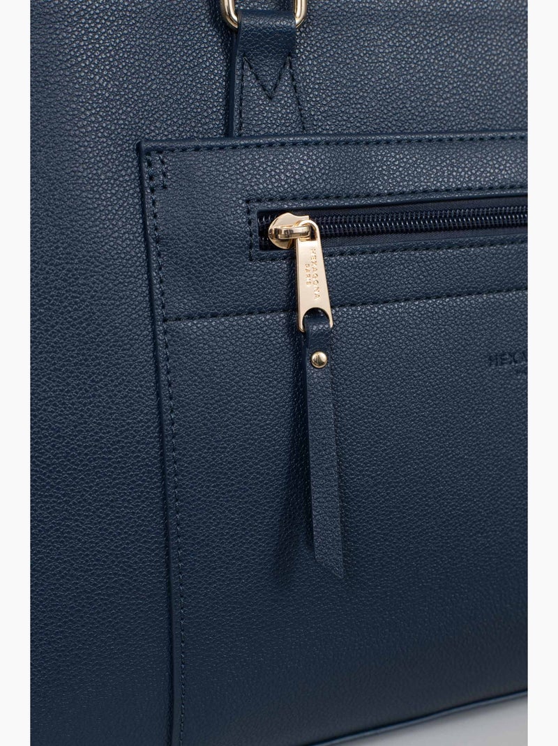 Sac porté épaule 2 anses  13" & A4 LYS Bleu marine - Kiabi
