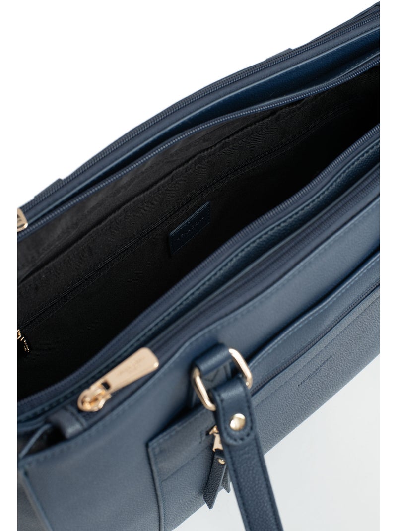 Sac porté épaule 2 anses  13" & A4 LYS Bleu marine - Kiabi