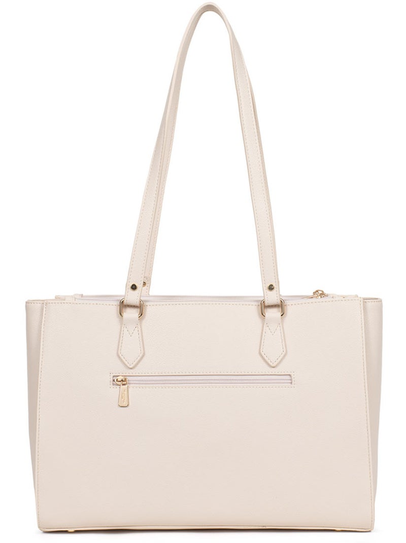Sac porté épaule 2 anses  13" & a4 lys hexagona Ivoire - Kiabi