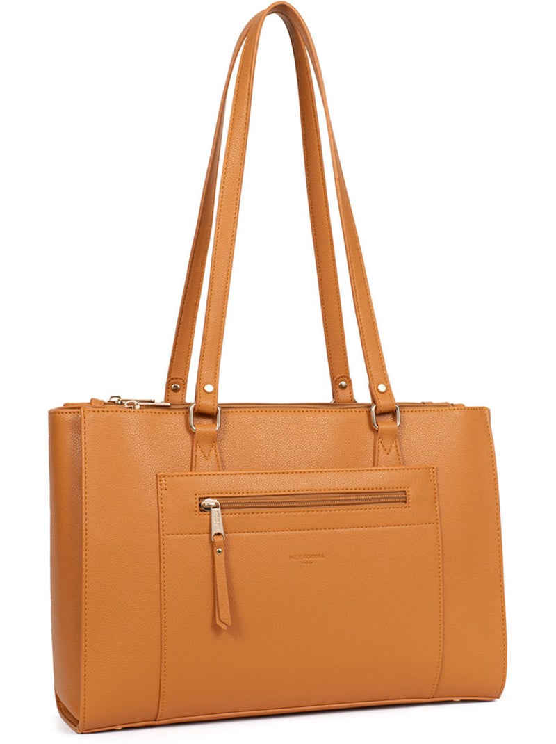Sac porté épaule 2 anses  13" & a4 lys hexagona Marron clair - Kiabi