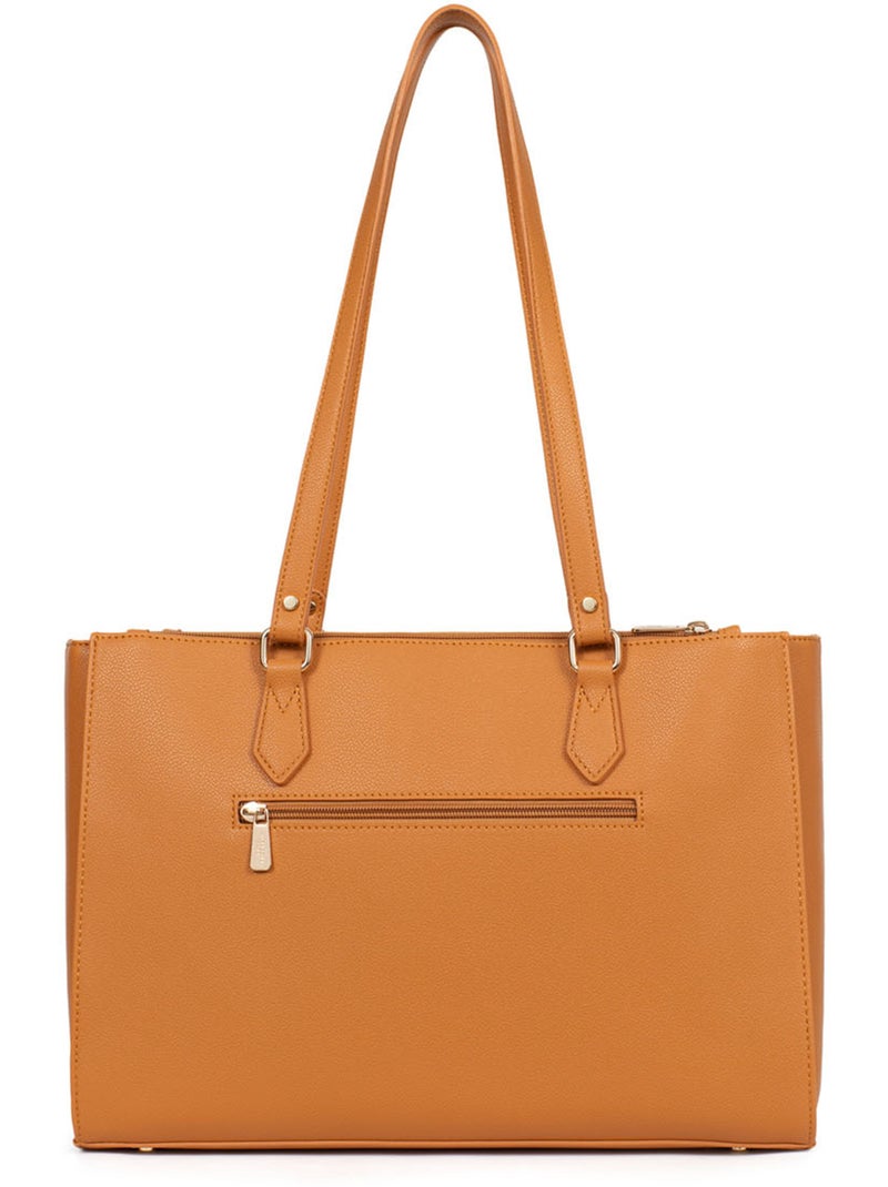 Sac porté épaule 2 anses  13" & a4 lys hexagona Marron clair - Kiabi