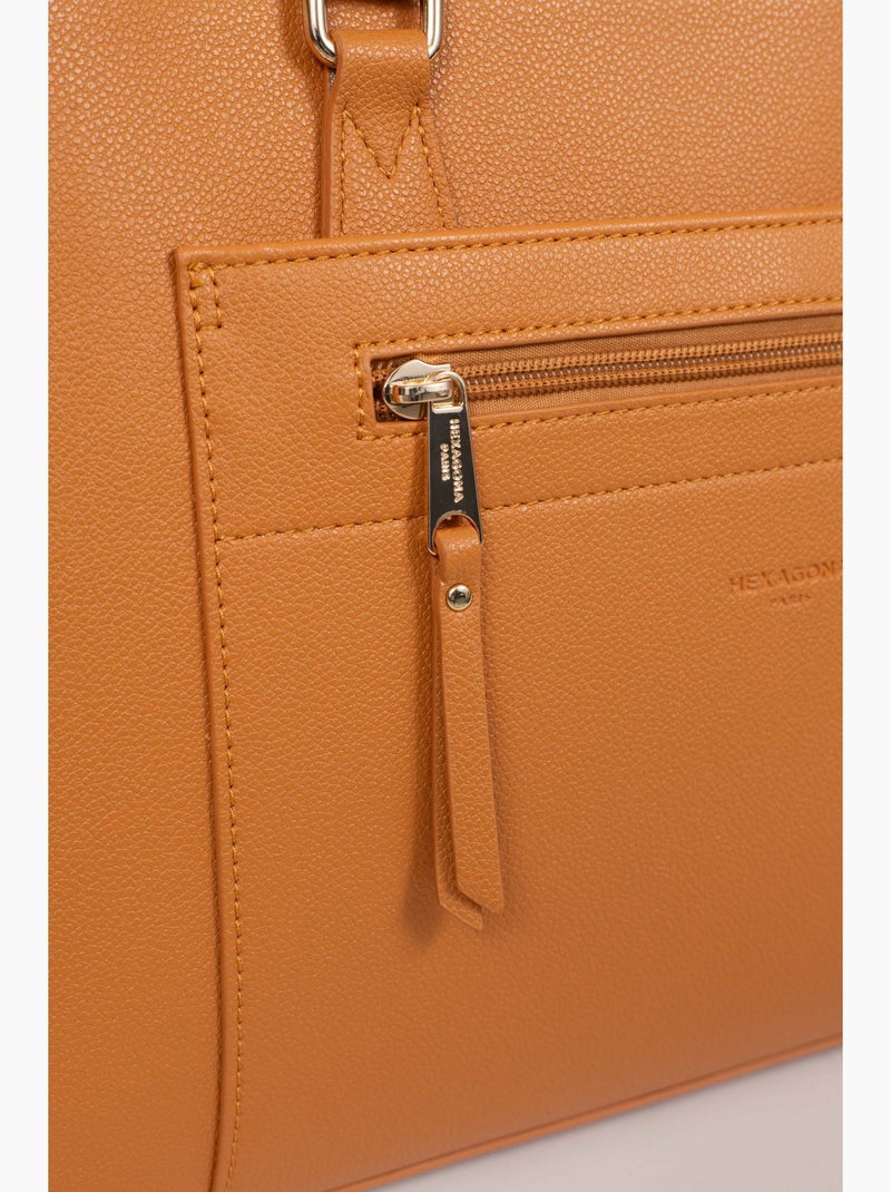 Sac porté épaule 2 anses  13" & a4 lys hexagona Marron clair - Kiabi