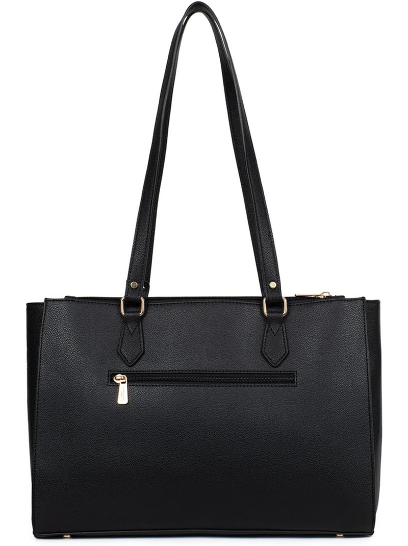 Sac porté épaule 2 anses  13" & a4 lys hexagona Noir - Kiabi