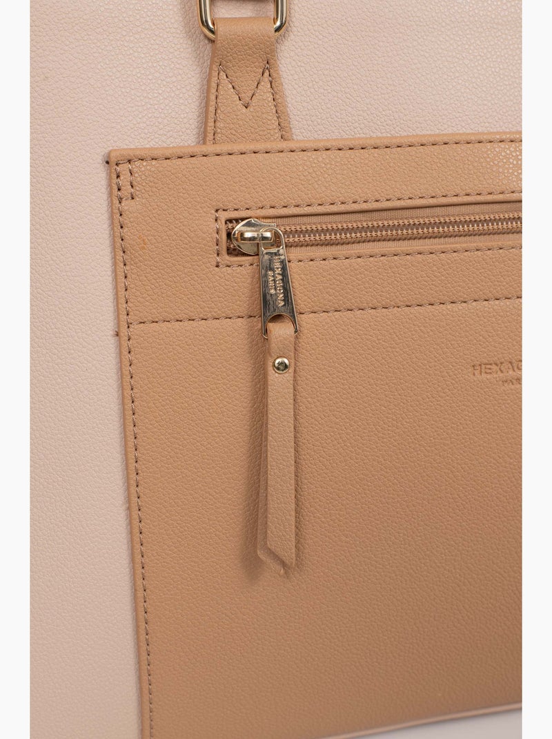 Sac porté épaule 2 anses  13" & a4 lys hexagona Nude - Kiabi