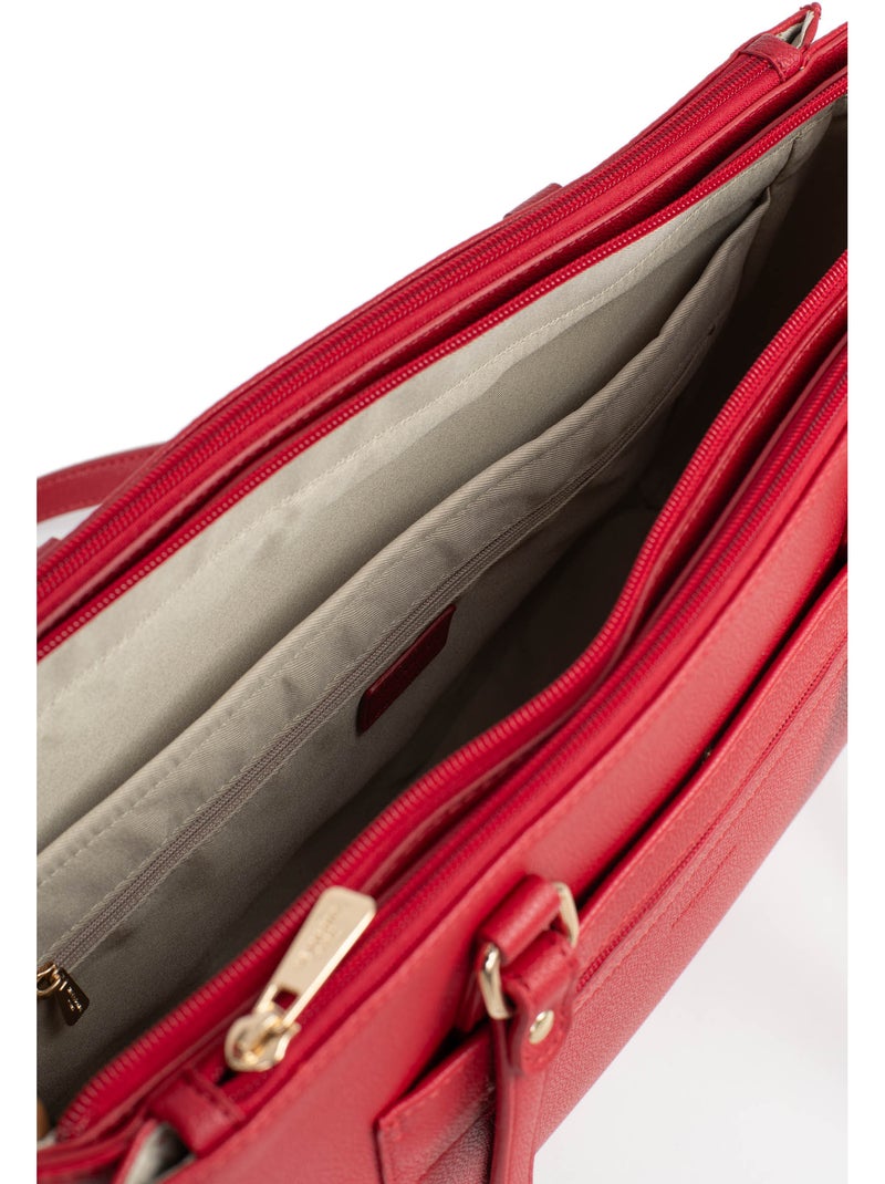 Sac porté épaule 2 anses  13" & a4 lys hexagona Rouge - Kiabi
