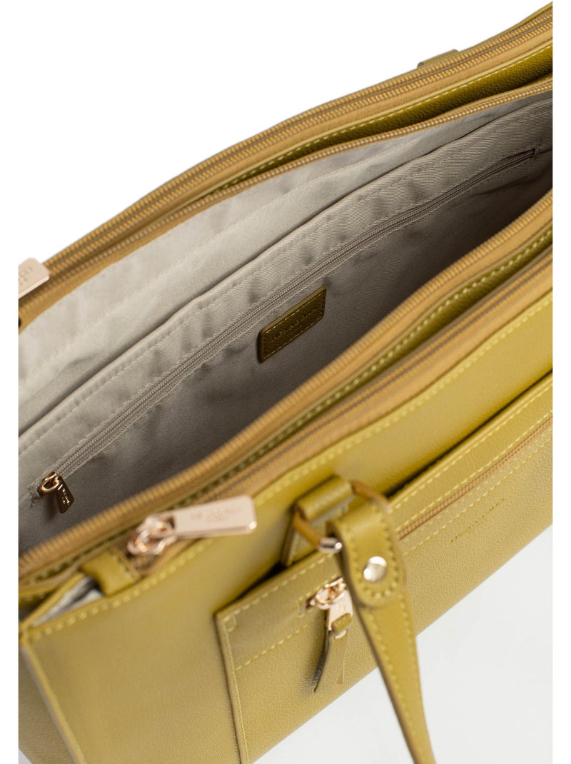 Sac porté épaule 2 anses  13" & a4 lys hexagona Vert anis - Kiabi