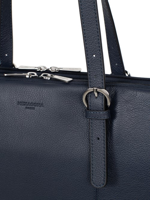 Sac porté épaule 2 anses  15" & A4  Cuir CONFORT - Kiabi