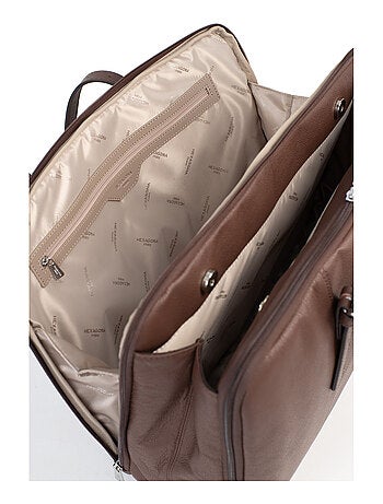 Sac porté épaule 2 anses 15" & a4 cuir confort hexagona