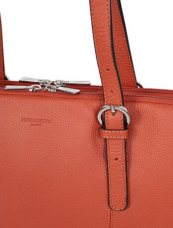 Sac porté épaule 2 anses 15" & a4 cuir confort hexagona