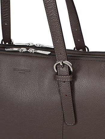 Sac porté épaule 2 anses 15" & a4 cuir confort hexagona