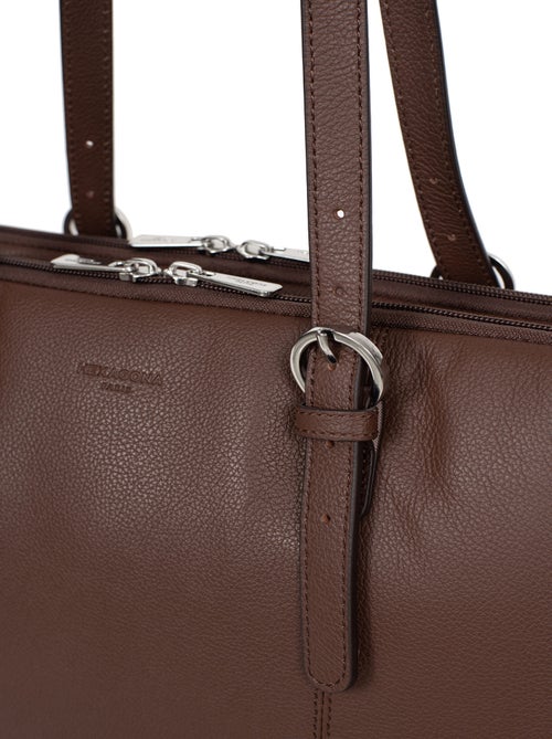 Sac porté épaule 2 anses  15" & A4  Cuir CONFORT - Kiabi