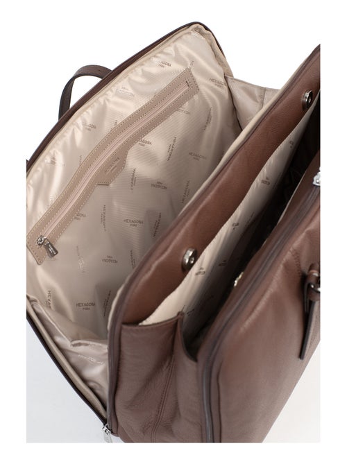Sac porté épaule 2 anses  15" & A4  Cuir CONFORT - Kiabi