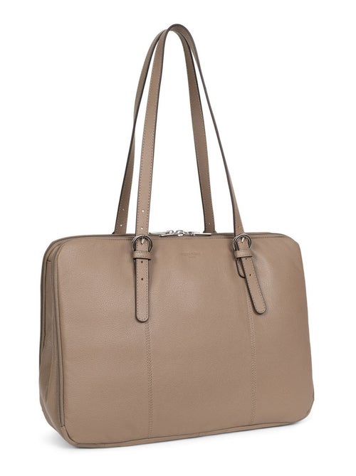 Sac porté épaule 2 anses  15" & A4  Cuir CONFORT - Kiabi