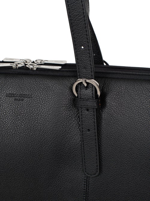 Sac porté épaule 2 anses  15" & A4  Cuir CONFORT - Kiabi
