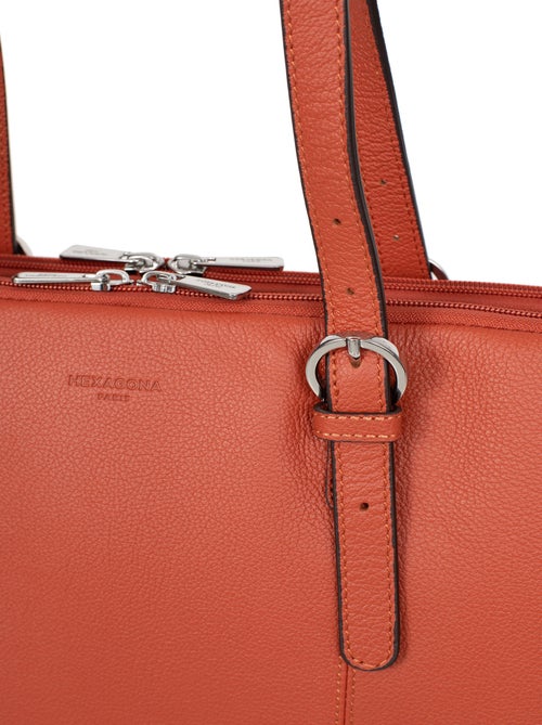 Sac porté épaule 2 anses  15" & A4  Cuir CONFORT - Kiabi