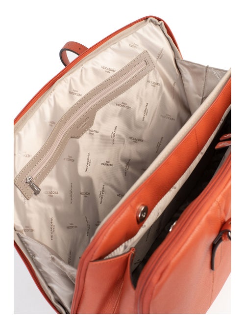 Sac porté épaule 2 anses  15" & A4  Cuir CONFORT - Kiabi