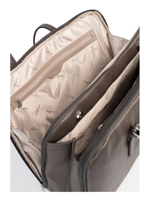 Sac porté épaule 2 anses  15" & A4  Cuir CONFORT - Kiabi