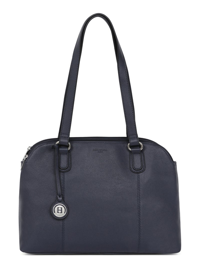 Sac porté épaule 2 anses  A4  Cuir CONFORT Bleu marine - Kiabi