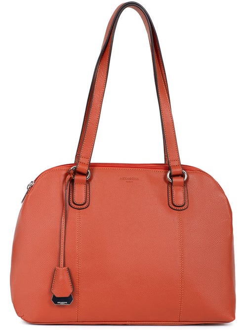 Sac porté épaule 2 anses  a4  cuir confort hexagona - Kiabi