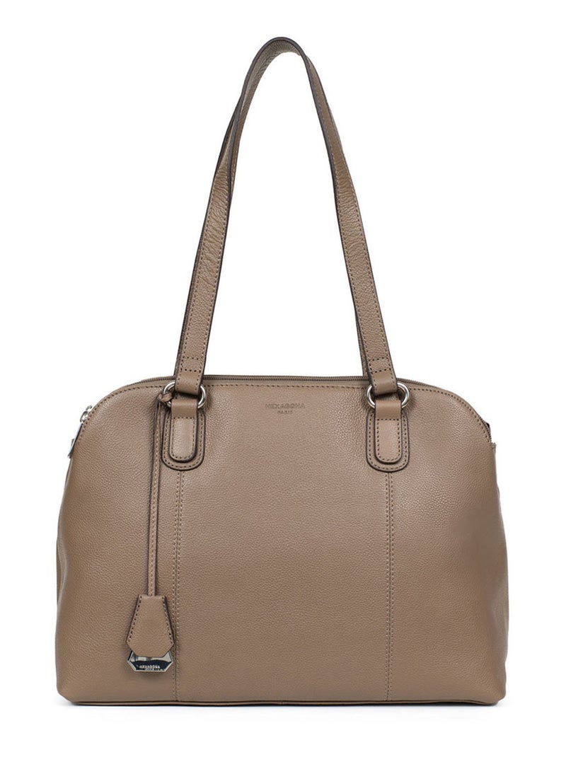 Sac porté épaule 2 anses  A4  Cuir CONFORT Marron glacé - Kiabi