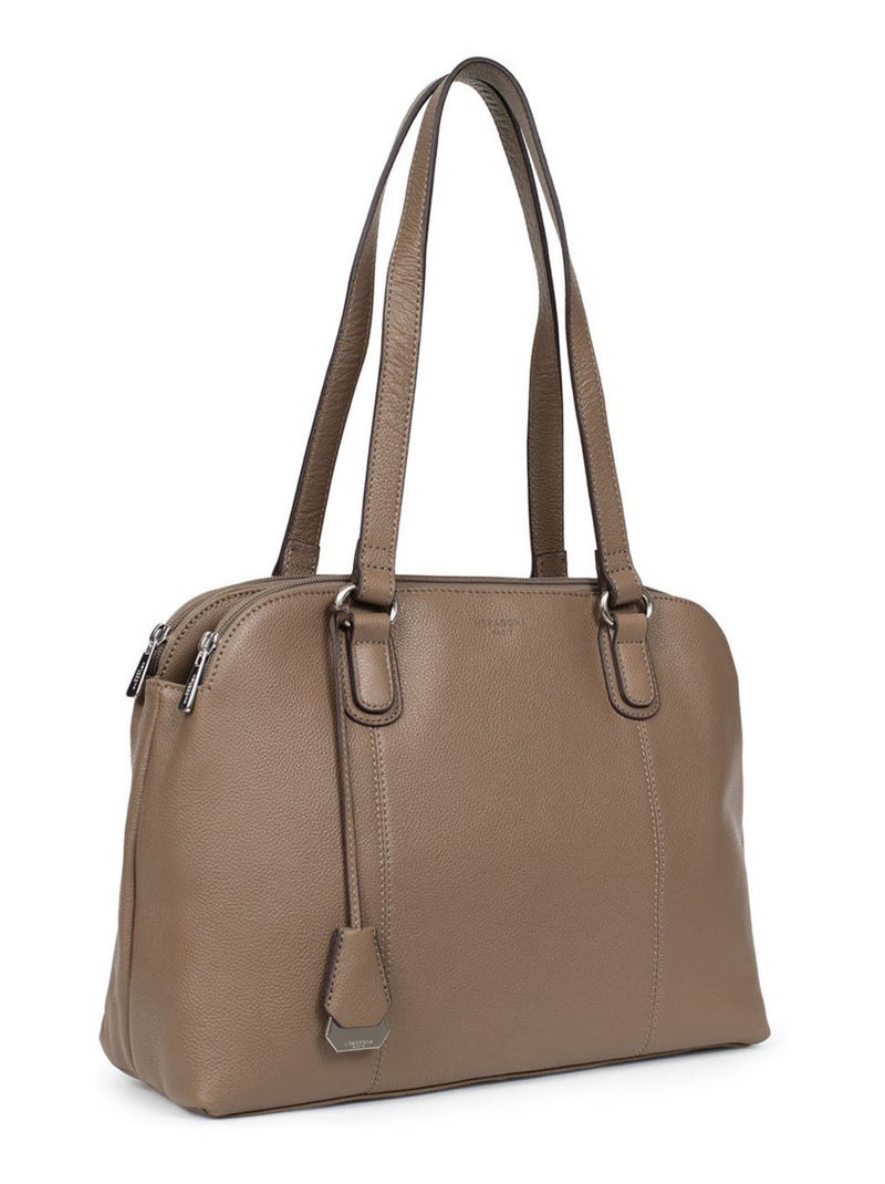 Sac porté épaule 2 anses  A4  Cuir CONFORT Marron glacé - Kiabi