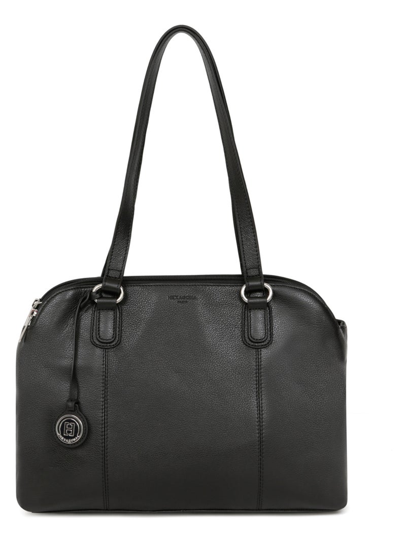 Sac porté épaule 2 anses  A4  Cuir CONFORT Noir - Kiabi