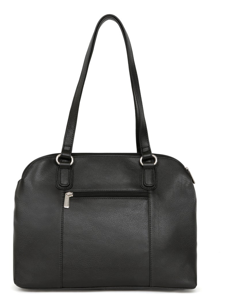 Sac porté épaule 2 anses  A4  Cuir CONFORT Noir - Kiabi