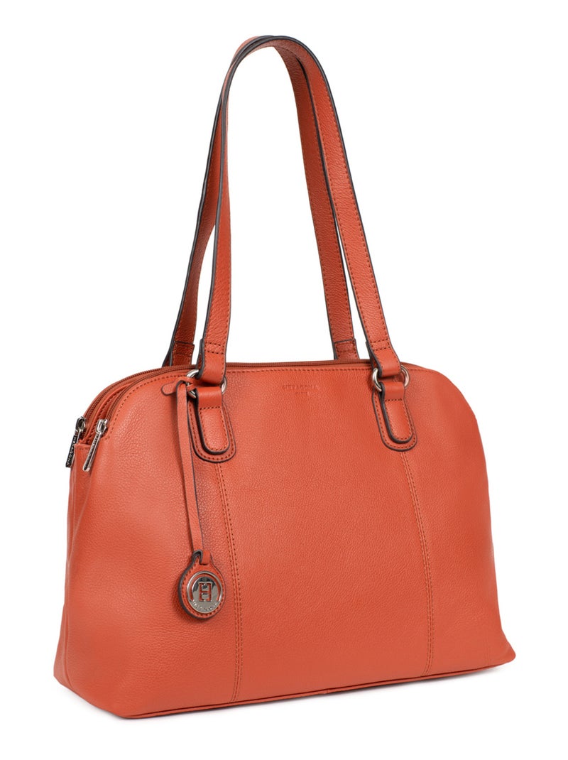 Sac porté épaule 2 anses  A4  Cuir CONFORT Orange - Kiabi