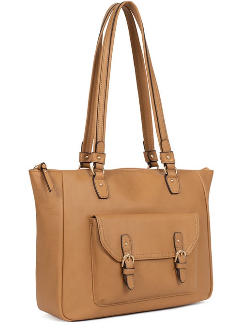 Sac porté épaule 2 anses  A4  Cuir de vachette TAIMA - Kiabi