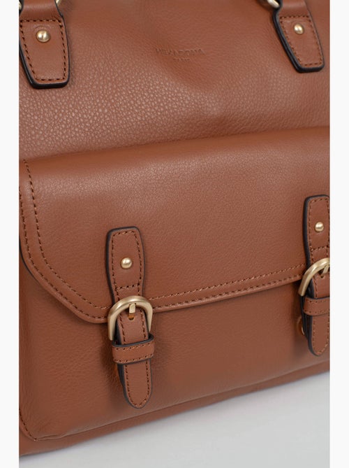 Sac porté épaule 2 anses  A4  Cuir de vachette TAIMA - Kiabi
