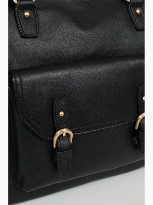 Sac porté épaule 2 anses  A4  Cuir de vachette TAIMA - Kiabi