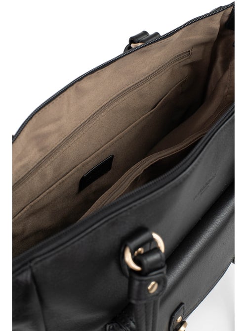 Sac porté épaule 2 anses  A4  Cuir de vachette TAIMA - Kiabi