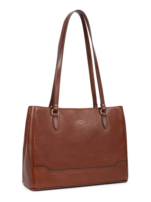 Sac porté épaule 2 anses  A4  Cuir JEANNE - Kiabi
