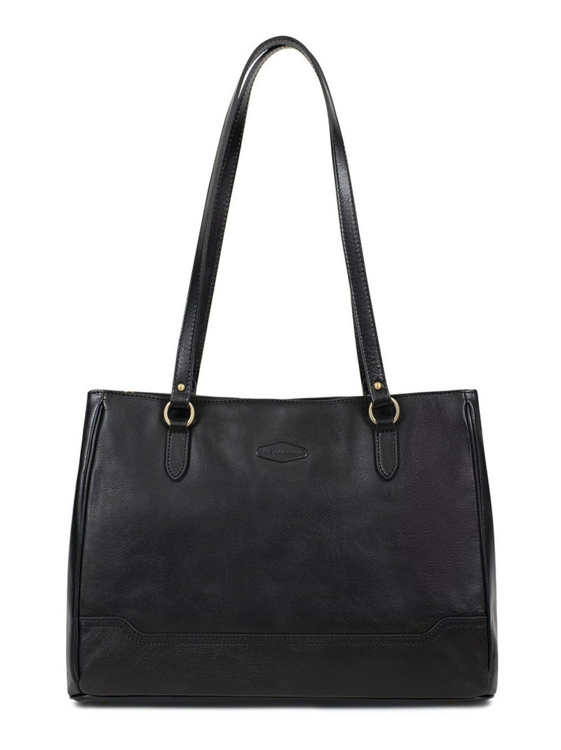 Sac porté épaule 2 anses  A4  Cuir JEANNE Noir - Kiabi