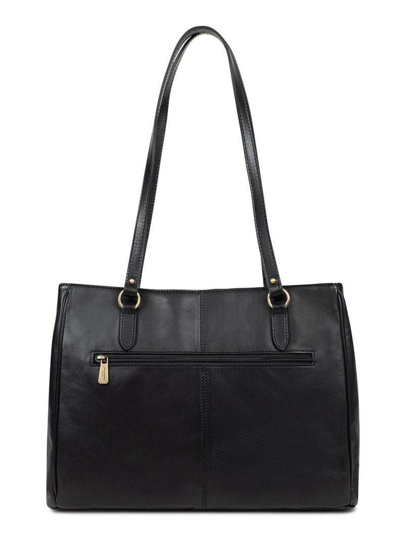 Sac porté épaule 2 anses  A4  Cuir JEANNE Noir - Kiabi