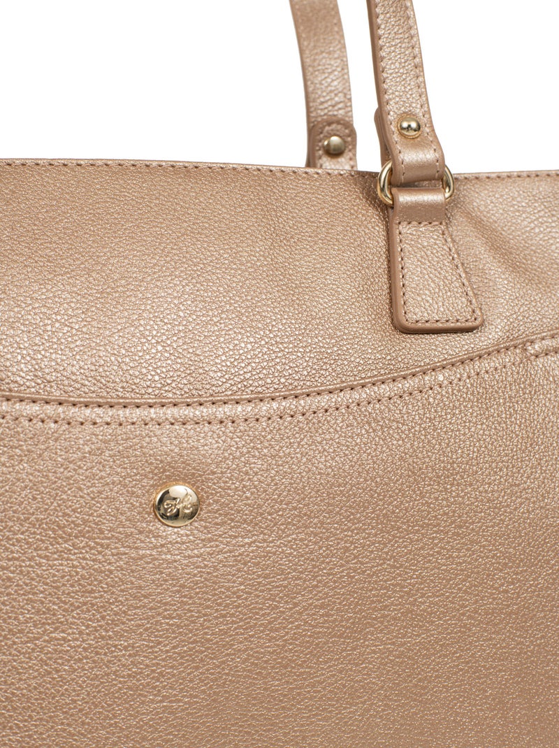 Sac porté épaule 2 anses  A4  Cuir LUNA Doré/or - Kiabi