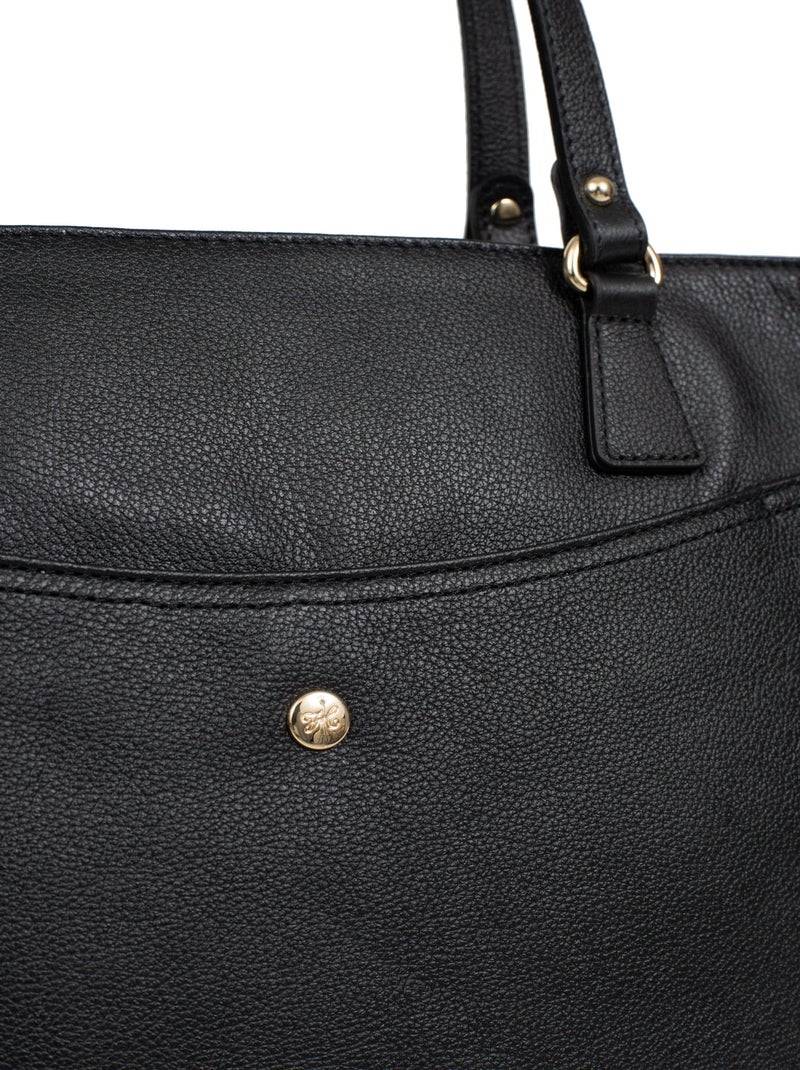 Sac porté épaule 2 anses  A4  Cuir LUNA Noir - Kiabi