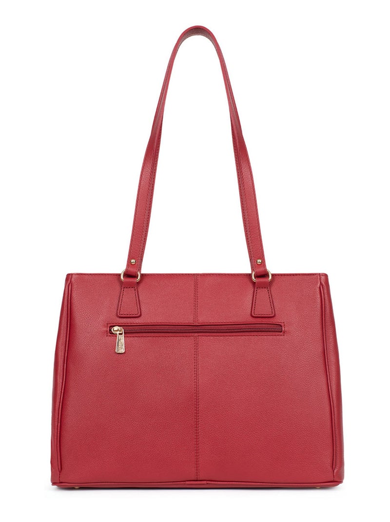 Sac porté épaule 2 anses  A4  Cuir LUNA Rouge foncé - Kiabi