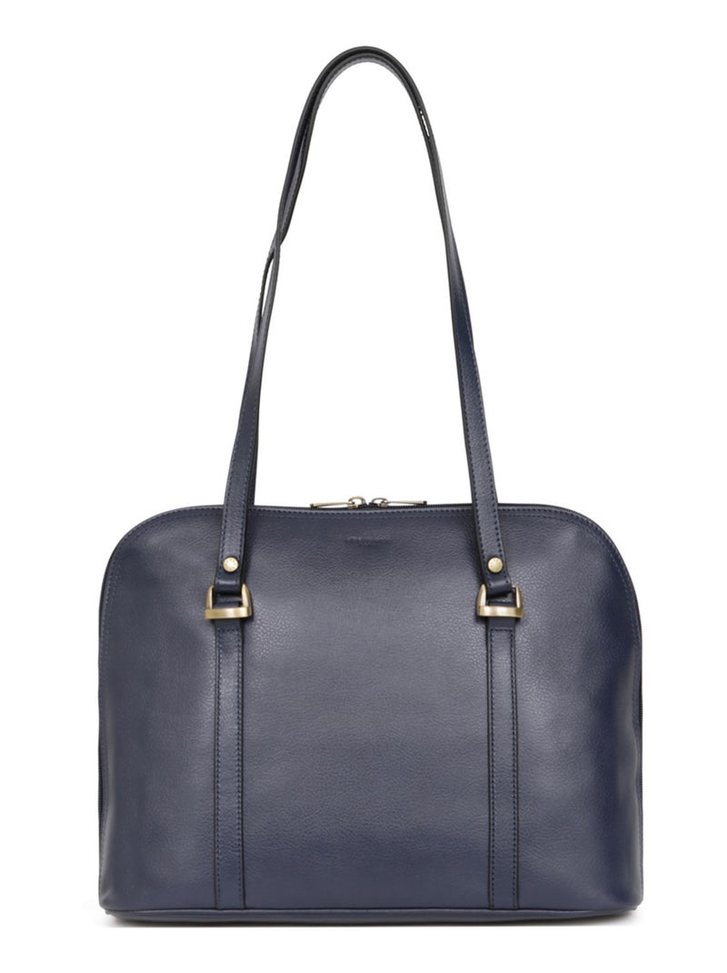 Sac porté épaule 2 anses  A4  Cuir RÉPUBLIQUE Bleu marine - Kiabi