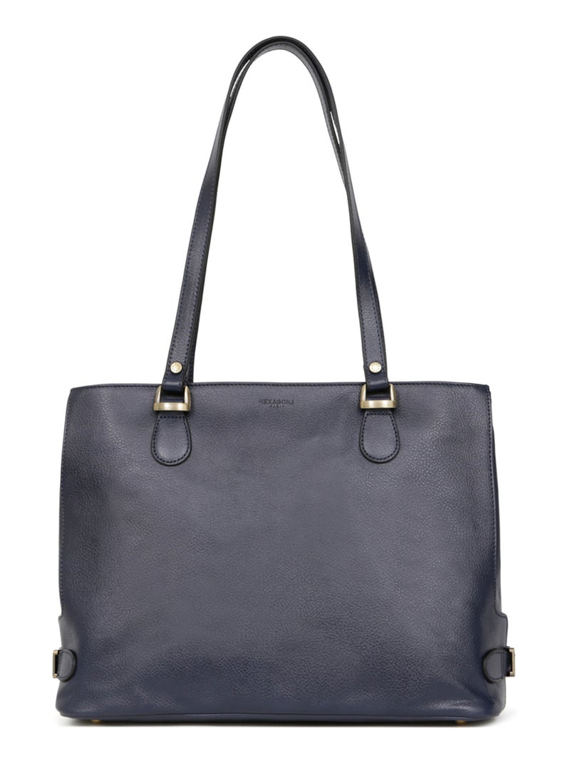 Sac porté épaule 2 anses  A4  Cuir RÉPUBLIQUE Bleu marine - Kiabi