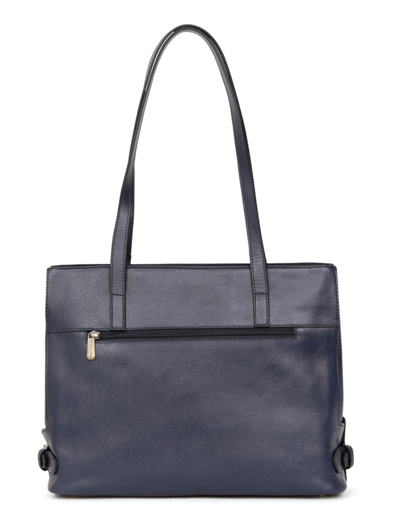 Sac porté épaule 2 anses  a4  cuir république hexagona Bleu marine - Kiabi