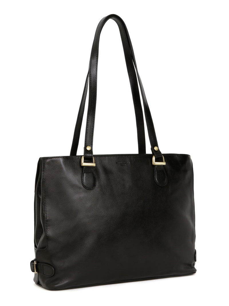 Sac porté épaule 2 anses  a4  cuir république hexagona Noir - Kiabi