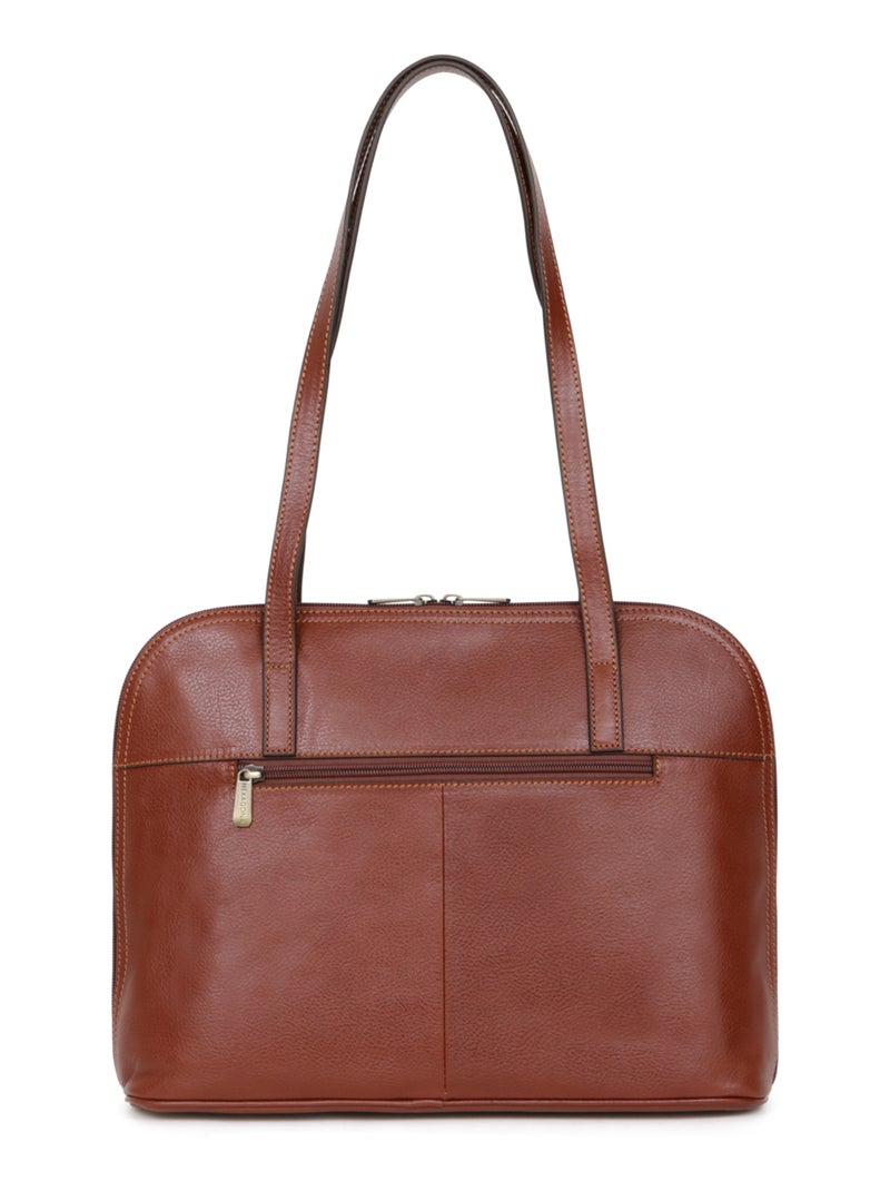 Sac porté épaule 2 anses  A4  Cuir RÉPUBLIQUE Marron - Kiabi