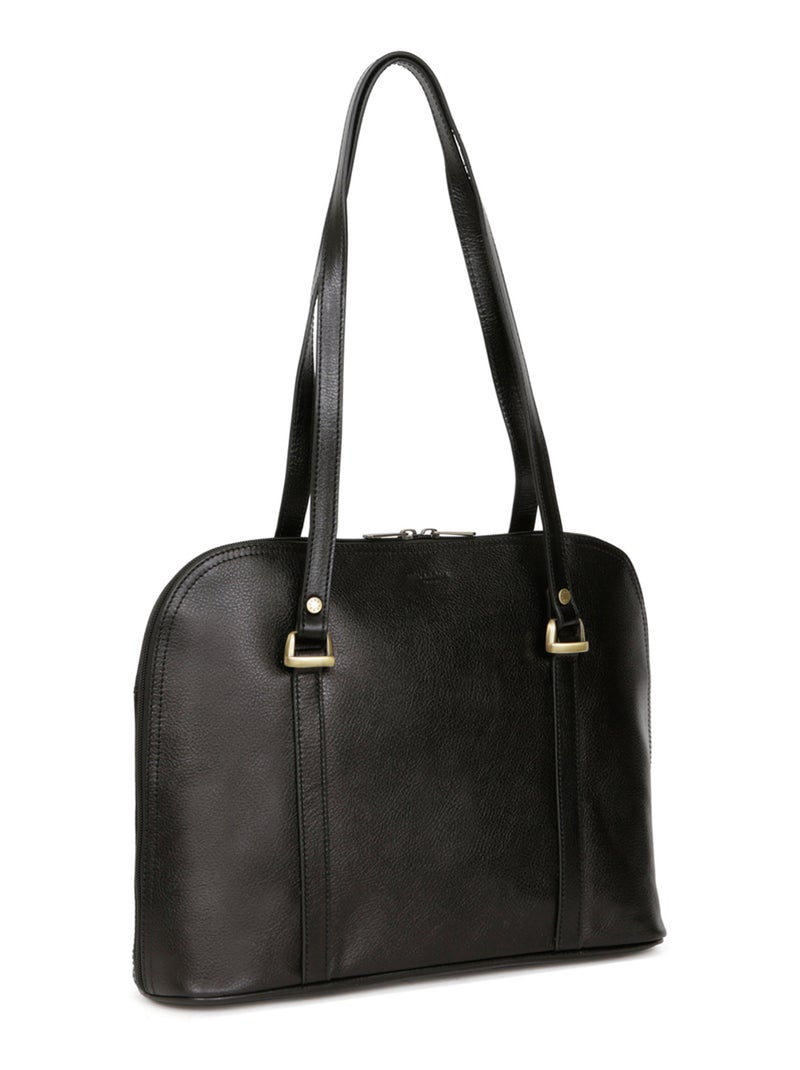 Sac porté épaule 2 anses  A4  Cuir RÉPUBLIQUE Noir - Kiabi